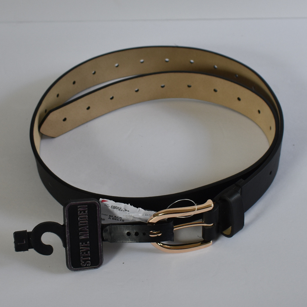 Steve Madden Black Belt - Faux Leather NEW